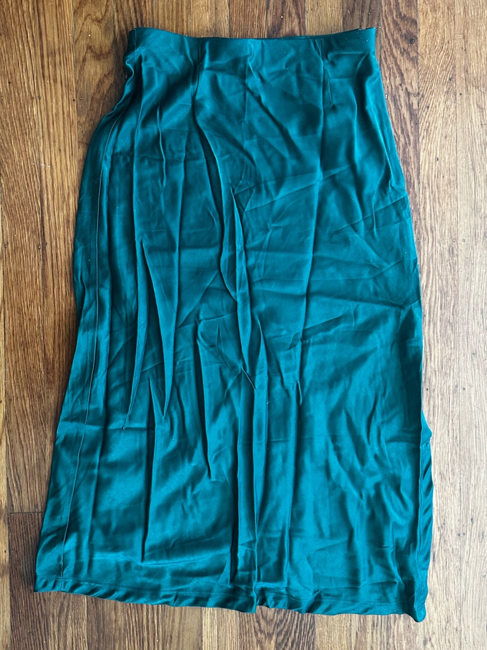 Teal Green Midi Skirt – Sleek Women's Bias-Cut Skirt